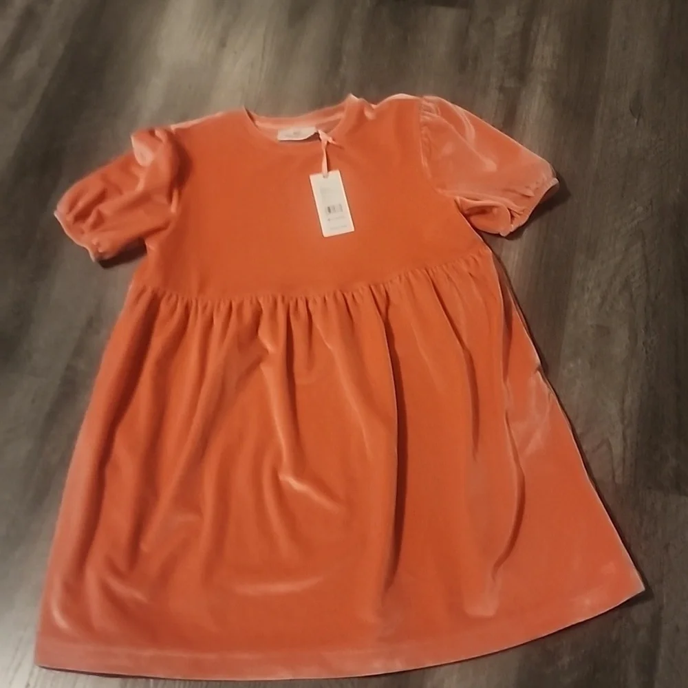VINEYARD VINES GIRLS VELVET PUFF SLEEVE DRESS SIZE 10-12